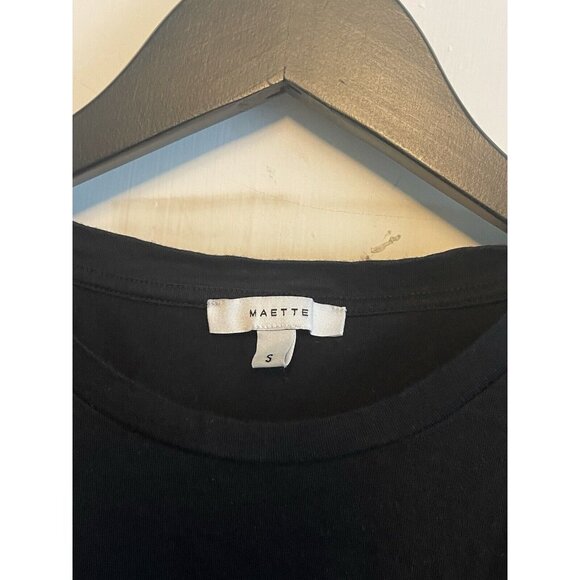 maette Black‎  short sleeve top Small - Picture 3 of 4